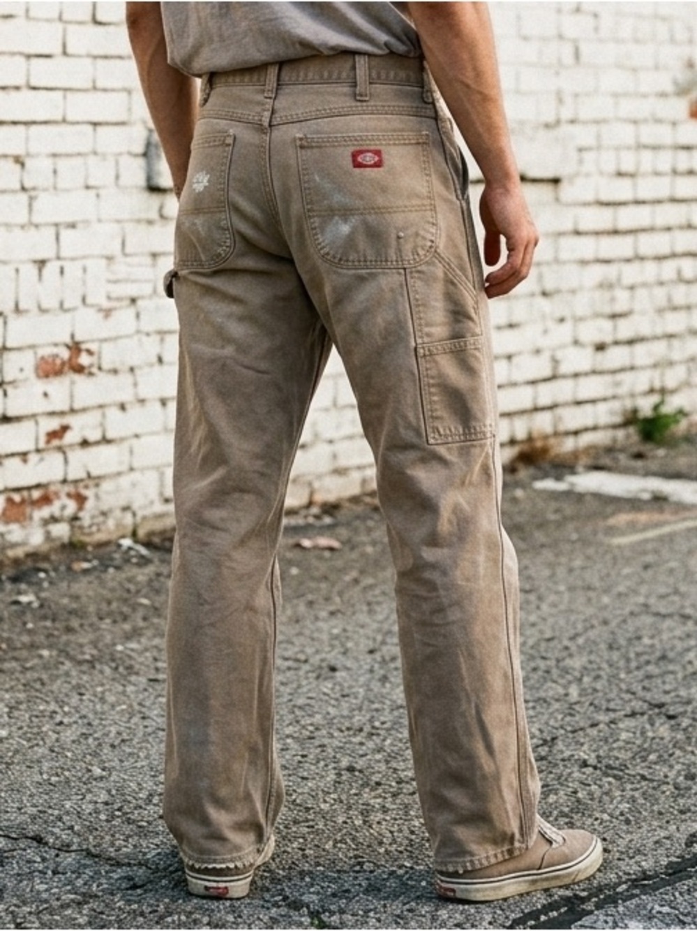 Y2K Dickies Mens Size 32x32 Distressed Canvas Workwear Utility Pants Thrashed